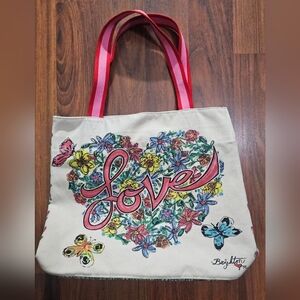 Brighton  Love Tweet Tote Canvas Hand-Painted Bag